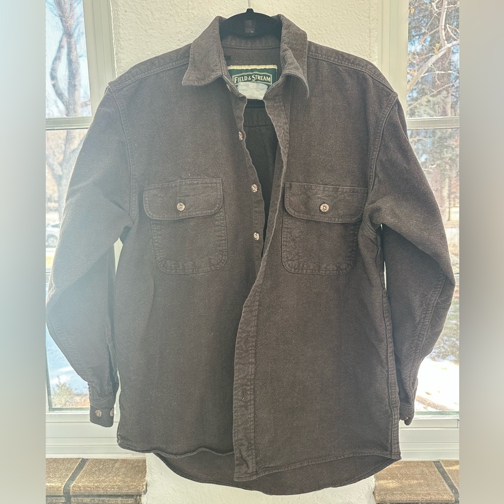 FIELD & STREAM Vntg Heavy Cotton Flannel Shirt Casual Button Down Work Wear, L
